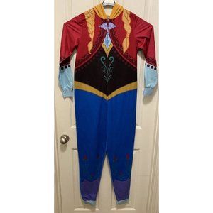Disney Frozen Anna Hooded One-Piece Fleece Pajamas Adult Small